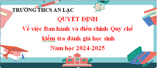 Quyết định về việc Ban hành và điều chỉnh Quy chế kiểm tra đánh giá học sinh