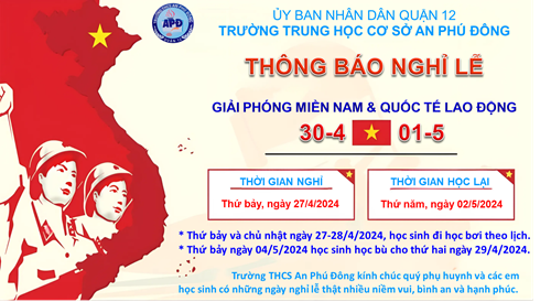 Thông báo nghỉ lễ 30/4 và 01/5