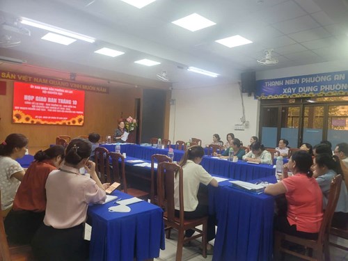 Họp giao ban hội khuyến học phường an lạc tháng 10 năm 2024