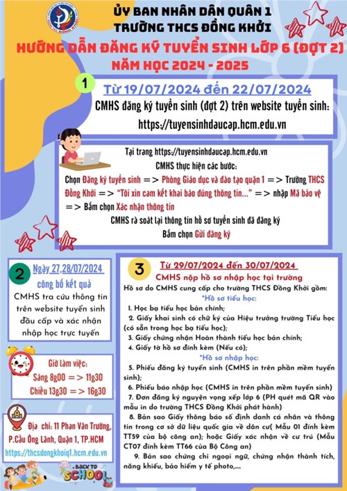 Hướng dẫn đăng ký tuyển sinh (đợt 2)
