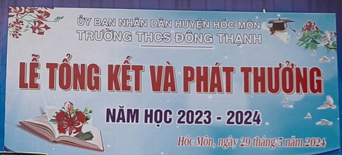 Lễ Tổng kết vá phát thưởng năm học 2023-2024 của trường THCS Đông Thạnh.
