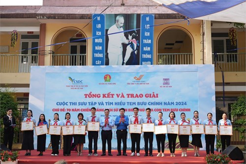 Liên đội THCS Hà Huy Tập vinh dự được nhận 01 giải tập thể và 01 giải khuyến khích cá nhân của Liên đội trưởng Nguyễn Ngọc Bảo Châu, lớp 9/8 tại Cuộc thi sưu tập và tìm hiểu Tem bưu chính năm 2024 của Hội đồng Đội Trung Ương Đội thiếu niên Tiền phong Hồ Chí Minh diễn ra tại Điện Biên