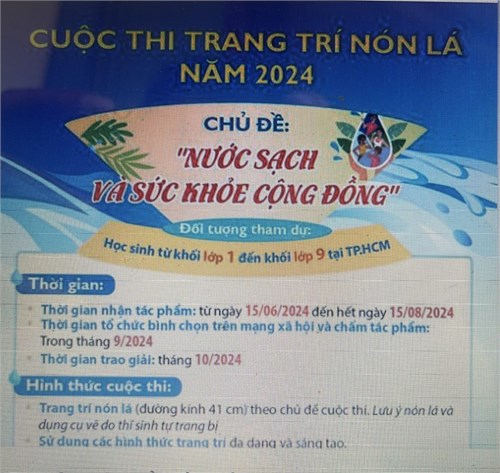 Cuộc thi trang trí Nón lá năm 2024. Chủ đề: Nước sạch và sức khỏe cộng đồng.
