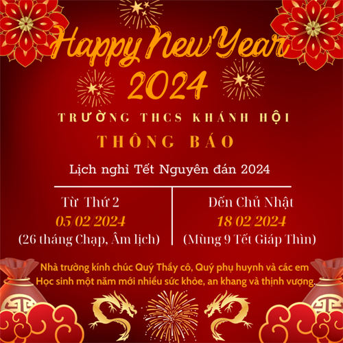 Thông báo lịch nghỉ Tết Nguyên Đán 2024