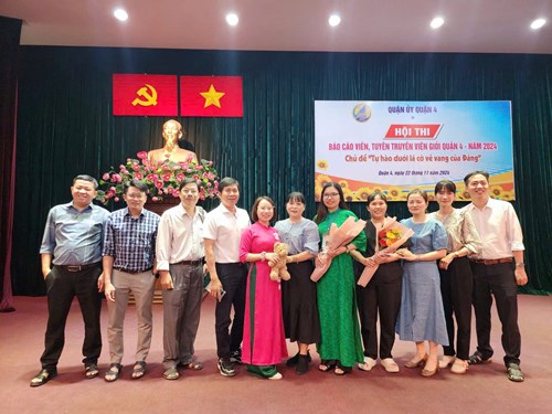 Hội thi Báo cáo viên, Tuyên truyền viên giỏi Quận 4 - Năm 2024 chủ đề:  Tự hào dưới lá cờ vẻ vang của Đảng 