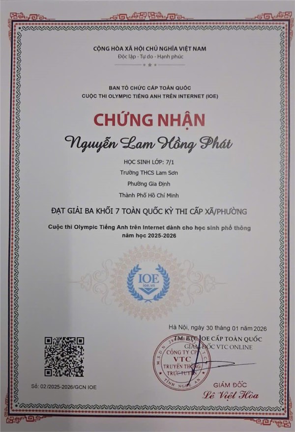 Mỗi tuần một tấm gương sáng