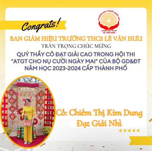 Kết quả hội thi “atgt cho nụ cười ngày mai” của bộ gd&đt năm học 2023-2024 cấp thành phố