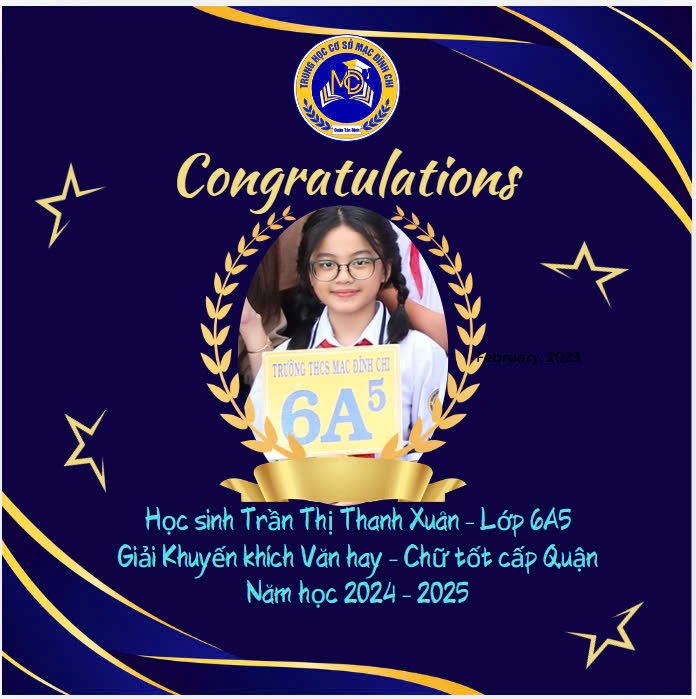 Tuyên dương và chúc mừng học sinh đạt giải Hội thi  Văn hay - Chữ tốt  cấp Quận, năm học 2024 - 2025