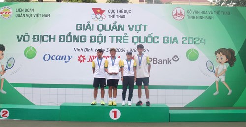 Chúc mừng học sinh Bùi Đức Anh cùng đồng đội nam U14 đạt giải Nhì giải  Giải Quần vợt Vô địch Đồng đội trẻ Quốc gia 2024 .