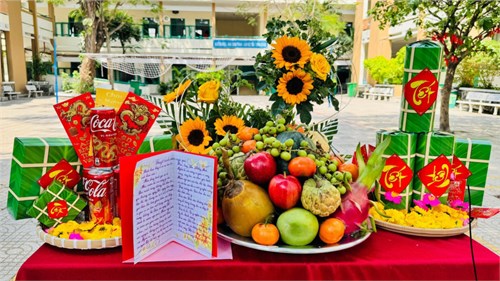 Lễ hội trang trí mâm ngũ quả tại trường THCS Ngô Chí Quốc