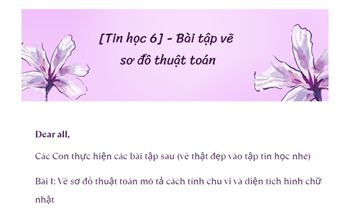[Tin học 6] - Bài tập về nhà: Vẽ sơ đồ thuật toán (phần 1)