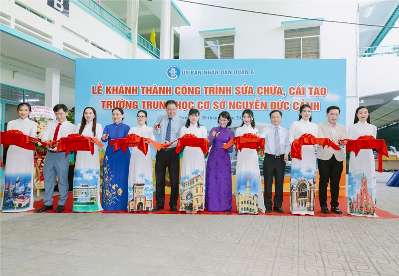 Lễ khánh thành công trình sửa chữa, cải tạo trường trung học cơ sở Nguyễn Đức Cảnh ngày 20/8/2024.