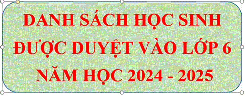 Danh Sách Học Sinh Được Duyệt Vào Lớp 6 Năm Học 2024 - 2025. Của Trường THCS Nguyễn Huệ