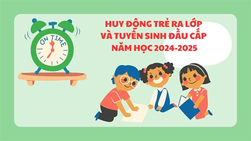 Huy động trẻ ra lớp và tuyển sinh đầu cấp năm học 2024-2025: