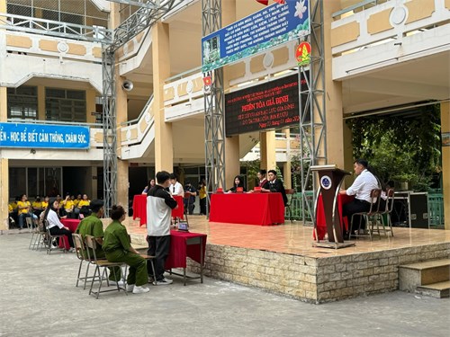 Phiên toà giả định xét xử tội  Cố ý gây thương tích do tác hại của bia rượu 