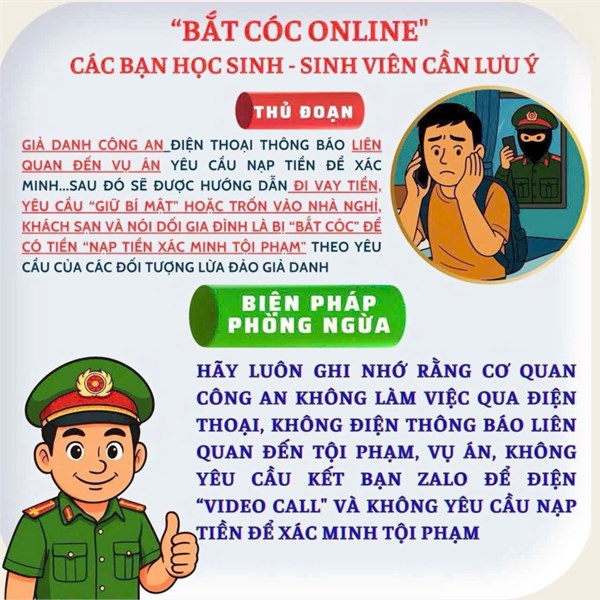 Biện pháp phòng ngừa bắt cóc online các bạn học sinh sinh viên cần lưu ý
