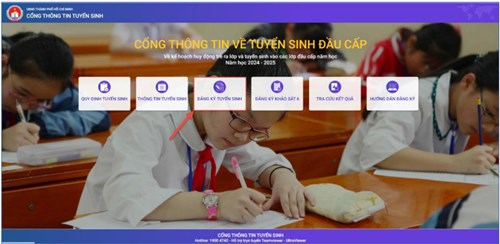 Hướng dẫn Phụ huynh đăng kí tuyển sinh trực tuyến vào Lớp 6 trên Cổng thông tin tuyển sinh đầu cấp thành phố Hồ Chí Minh năm học 2024 - 2025