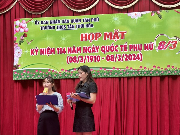 Trường THCS Tân Thới Hòa tổ chức văn nghệ - trò chơi chào mừng ngày Quốc tế phụ nữ 8/3