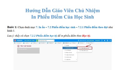 06 - Giáo viên chủ nhiệm in phiếu điểm học sinh