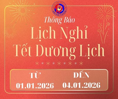 Thông báo lịch nghỉ tết dương lịch năm 2026
