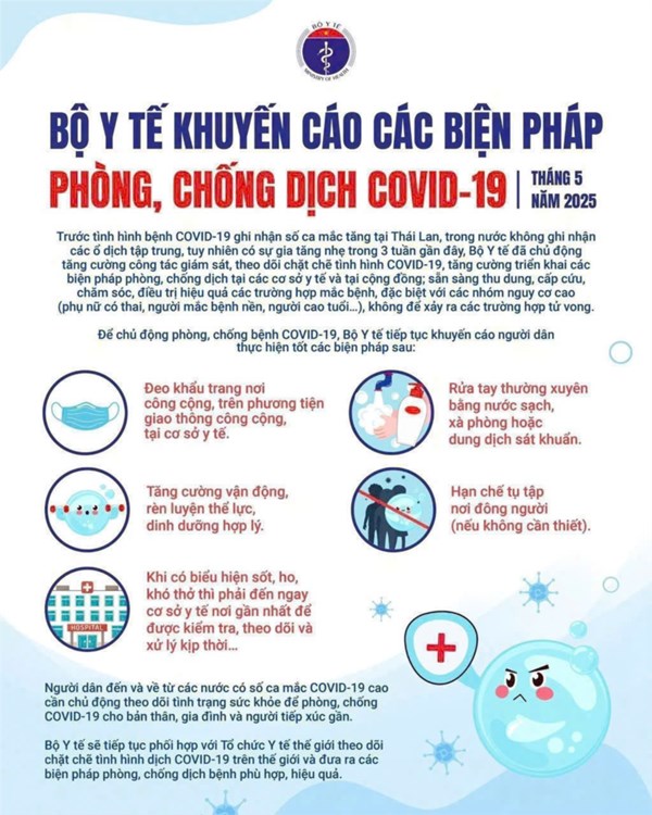 Bộ y tế khuyến cáo các biện pháp phòng, chống dịch Covid-19