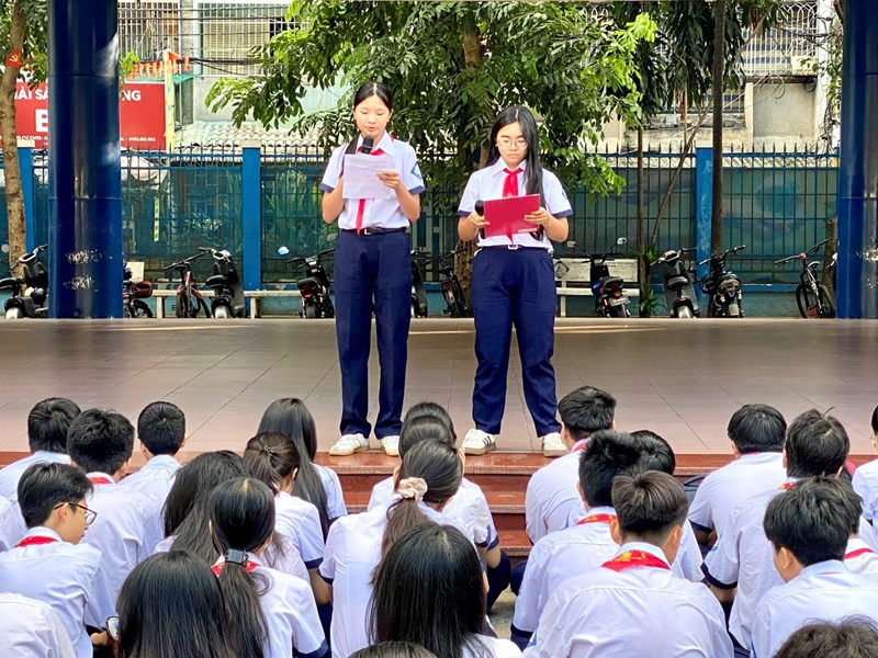 Thực hiện kế hoạch sinh hoạt dưới cờ  Kể chuyện học tập và làm theo tư tưởng, đạo đức, phong cách Hồ Chí Minh  Tuần 10 HKII - Năm học 2025 - 2026