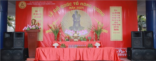 Trường THCS Trường Chinh tổ chức Nghi Lễ Dâng Hương ngày Giỗ Tổ Hùng Vương (mùng 10 tháng 3 âm lịch)