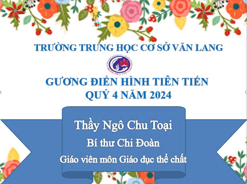 Gương điển hình tiên tiến quý 1 năm 2025: Thầy Ngô Chu Toại - Bí thư Chi Đoàn, giáo viên bộ môn Giáo dục thể chất