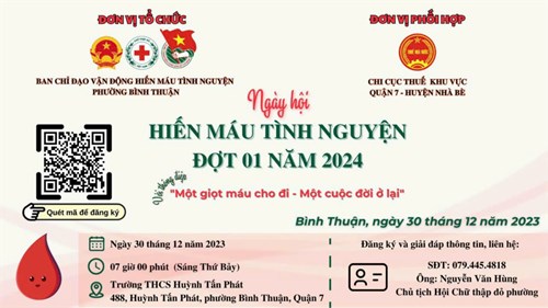 Ngày hội Hiến máu tình nguyện - Đợt 1 năm 2024