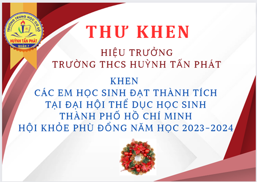 Tuyên dương các em đạt thành tích tại Hội khỏe Phù Đổng Thành phố năm học 2023 - 2024