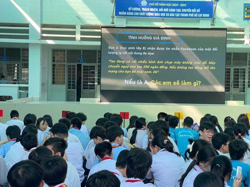 Trường THCS Bàn Cờ: Tuyên truyền chuyên đề  Bảo vệ trẻ em trên môi trường mạng 