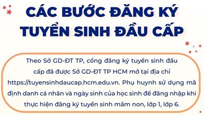 TP HCM: Lưu ý quan trọng khi đăng ký tuyển sinh mầm non, lớp 1, lớp 6