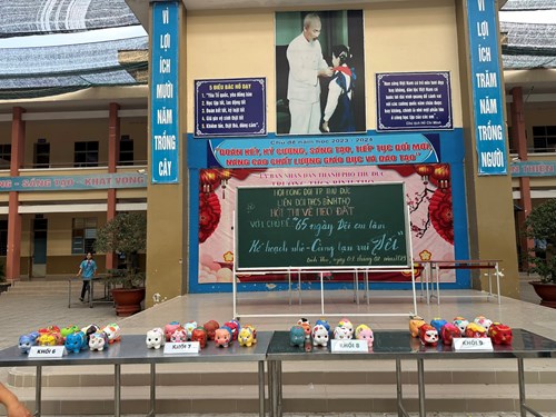 Sáng ngày 01/02/2024 hội thi Vẽ trang trí heo đất và lễ phát động phong trào “Kế hoạch nhỏ” năm học 2023 – 2024