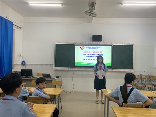 Sáng ngày 18/03/2024 Liên đội THCS Bình Thọ khiển khai sinh hoạt nếp hoạt động của đội sao đỏ