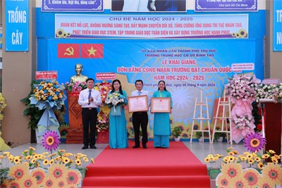 Kính mời quý thầy/cô, quý phụ huynh và các bạn học sinh cùng nhau xem lại videoclip trong buổi Lễ khai giảng, năm học 2024 -2025 và đón nhận chứng nhận trường chuẩn Quốc gia