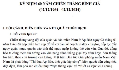 Kỷ niệm 60 năm chiến thắng bình giã