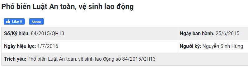 Phổ biến Luật An toàn, vệ sinh lao động