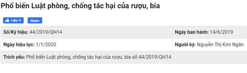 Phổ biến Luật phòng, chống tác hại của rượu, bia