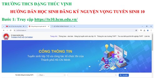 Hướng dẫn thao tác đăng ký nguyện vọng tuyển sinh 10 năm học 2024-2025