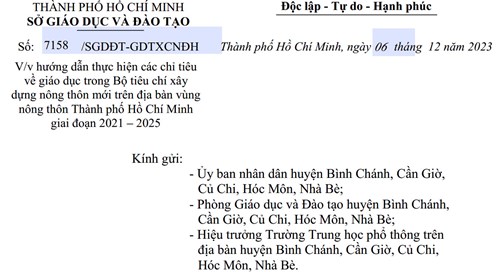 Hướng dẫn tiêu chí nông thôn mới trên địa bàn TPHCM giai đoạn 2021-2025