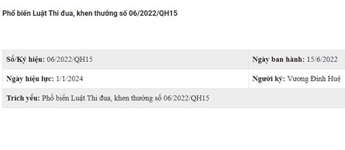 Phổ biến Luật Thi đua, khen thưởng số 06/2022/QH15