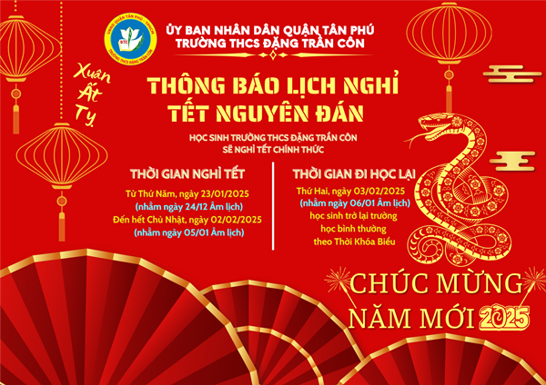 THÔNG BÁO: Lịch Nghỉ Tết Nguyên Đán 2025