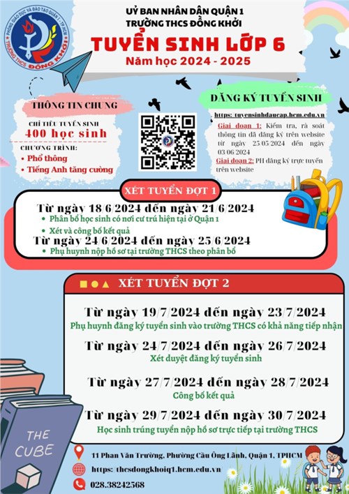 Tuyển sinh lớp 6 năm học 2024-2025