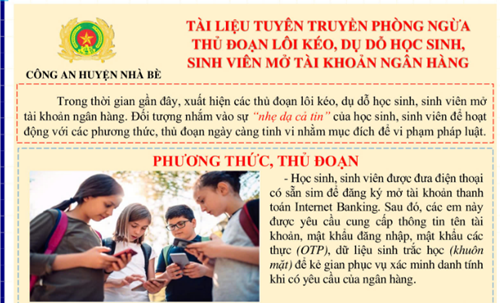 Phòng ngừa thủ đoạn dụ dỗ học sinh, sinh viên mở tài khoản ngân hàng