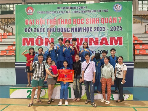 Chúc mừng đội Võ Vovinam đạt hạng Nhất toàn đoàn Đại hội Thể thao học sinh Quận 7