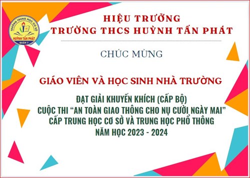 Khen giáo viên và học sinh đạt giải cấp Bộ cuộc thi  An toàn giáo thông cho nụ cười ngày mai 