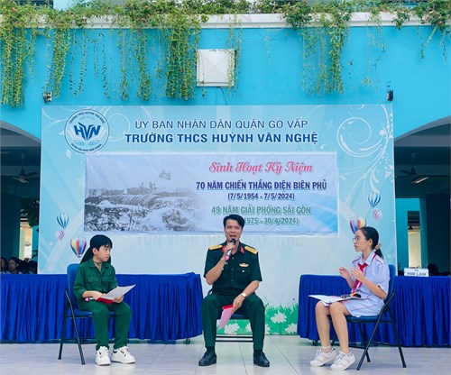 Chương trình sinh hoạt chào cờ - Sinh hoạt kỷ niệm  70 năm chiến thắng Điện Biên Phủ (07/5/1954 - 07/5/2024) và 49 năm giải phóng Sài Gòn (30/4/1975 - 30/4/2024) 