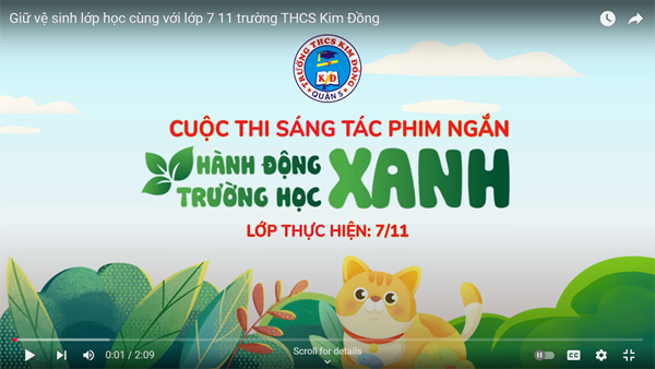 Mời các bạn theo dõi Giữ vệ sinh lớp học của lớp 7/11 trường THCS Kim Đồng