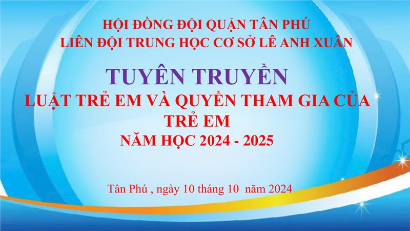 Buổi tuyên truyền về Luật trẻ em và các quyền tham gia của trẻ em