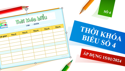 Thời khóa biểu số 4 - áp dụng từ 15/01/2024